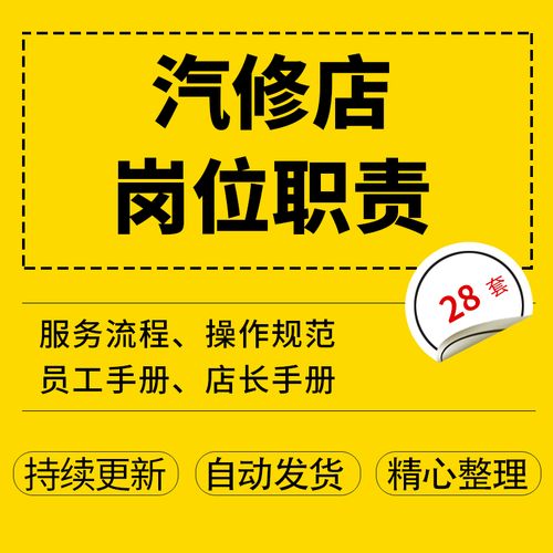 汽修廠美容店員工守則汽修廠服務(wù)流程崗位職責(zé)標(biāo)準(zhǔn)化洗車流程分解